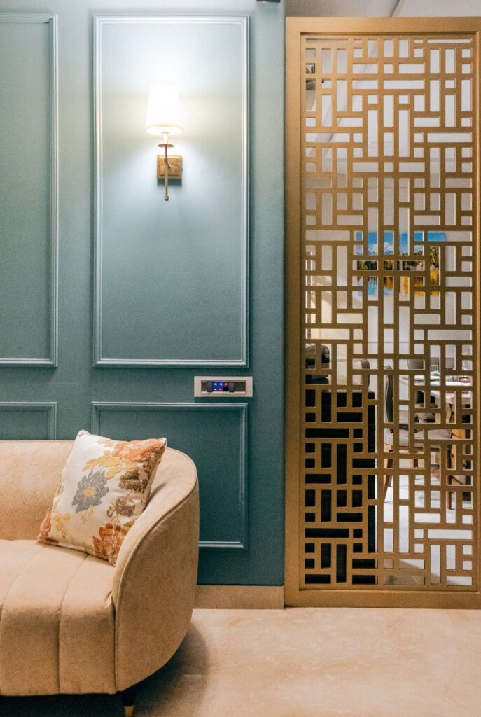 Modern living room showing how light sconces can brighten up interior spaces to create an ambience