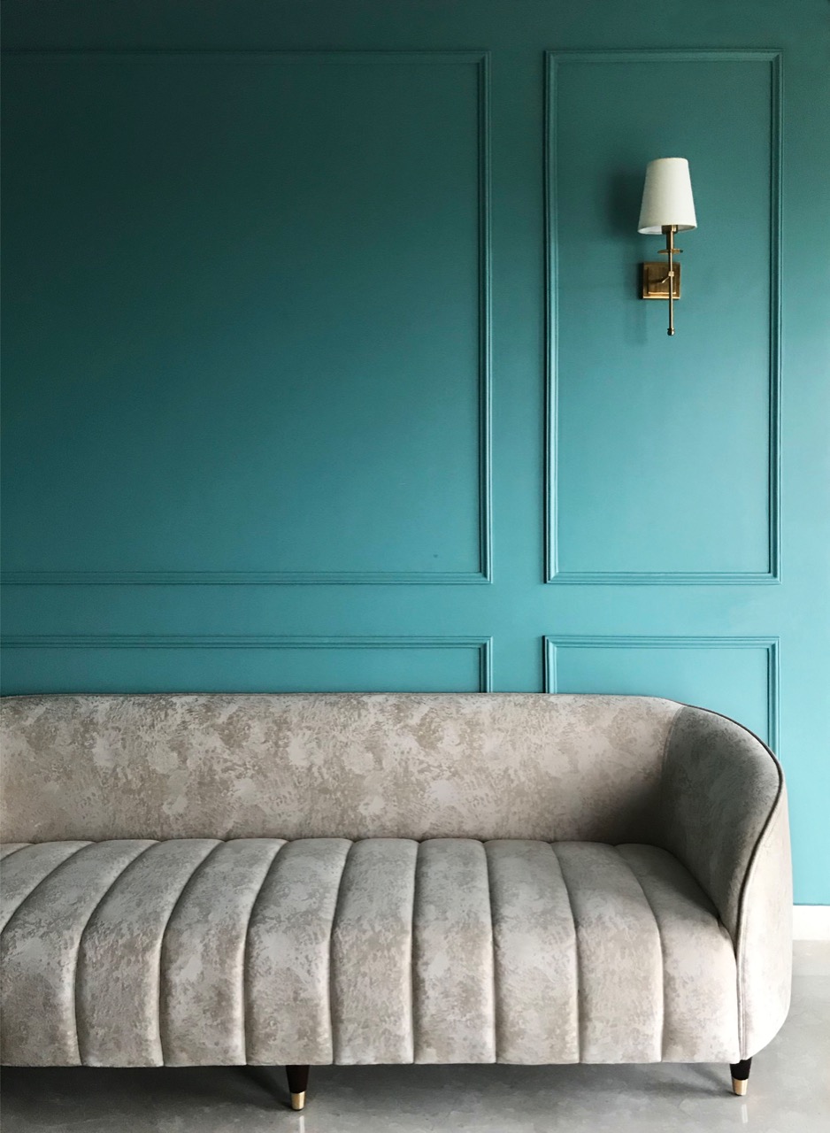 A vibrant painted wall showcasing how one can maintain and care for painted surfaces in interiors