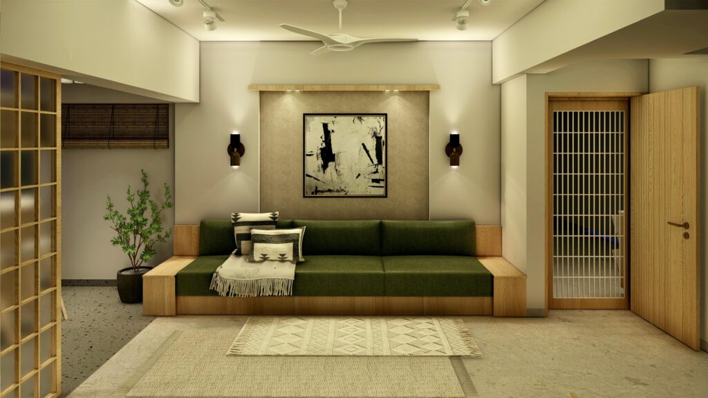 Compact 2BHK Living room design only interior consultation