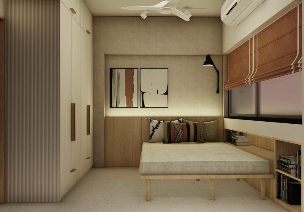 Compact guest bedroom designed through an interior design only consultation service