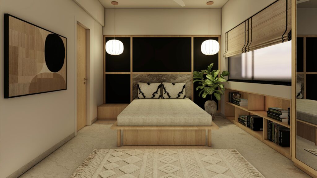 Compact master bedroom designed through design-only interior consultation service