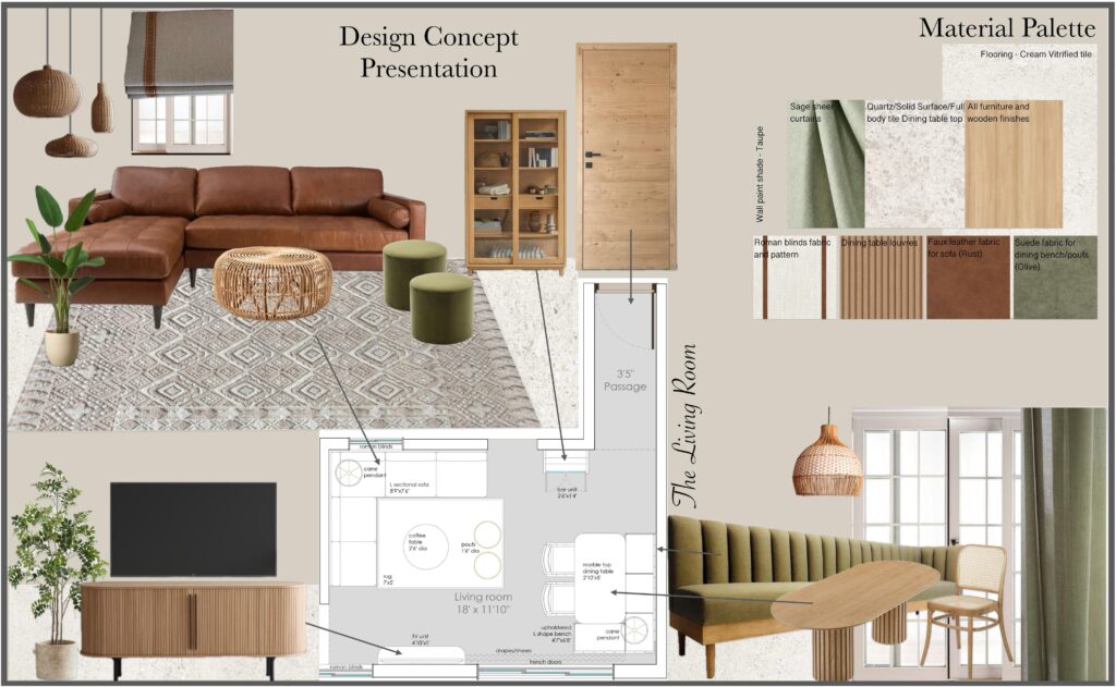 Interior styling consultation moodboard by New Leaf Designs