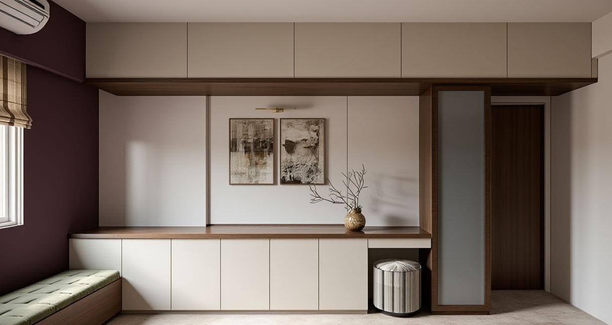 Master Bedroom interior design through a 3BHK interior design consultation in Pune by New Leaf Designs